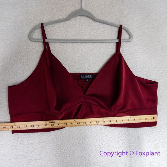 New! Eloquii  red satin bralette top, women plus size 28 - Picture 5 of 10